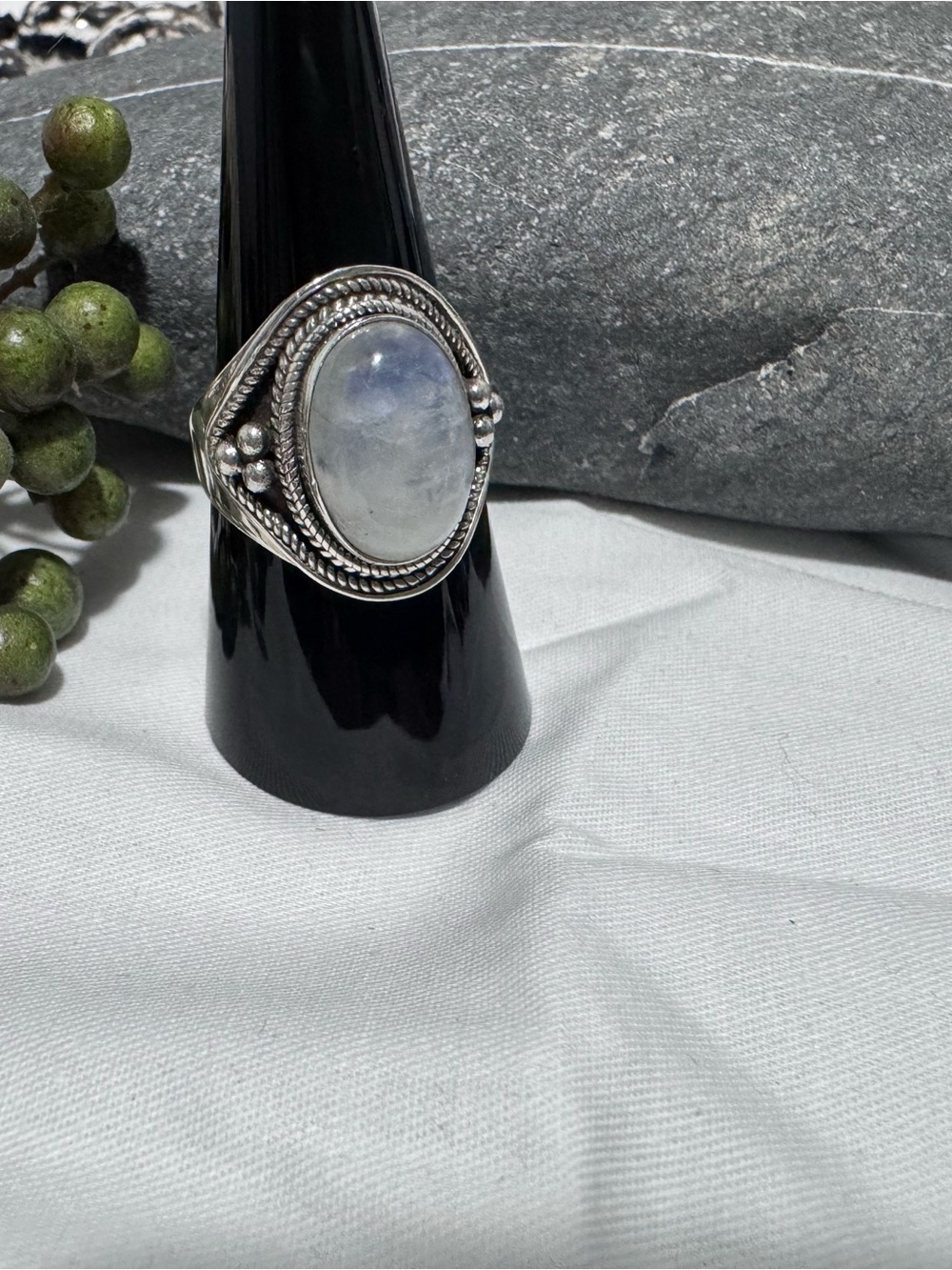 Sterling Silver Moonstone Statement Ring